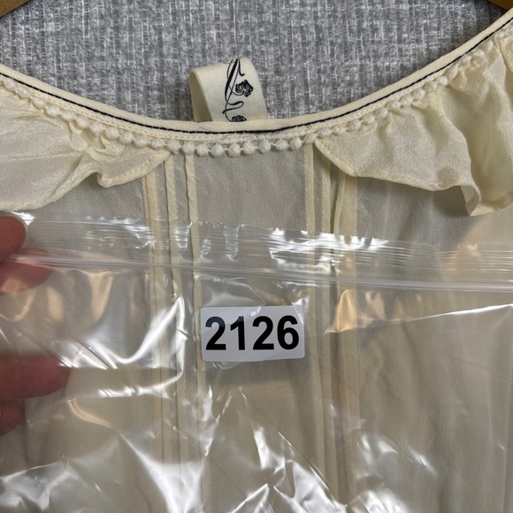 Floreaat Cream Lace Sleeveless Top Sz S Silk Cotton Cottage Coquette Whimsigoth - Picture 12 of 12